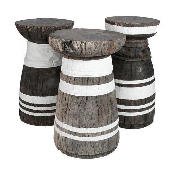 Stool or End Table Hardwood &#39;Lozi Mortar Hand Carved Kenya