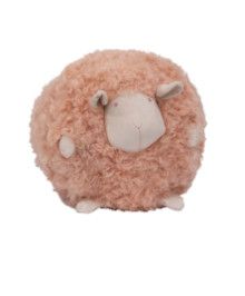 Sheep Face Pillow- Genuine Tibetan Lamb, Blush