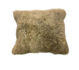 Large Tibetan Lamb Pillow, Champagne, 31&#39;&quot; x 37&quot;, 1 Available
