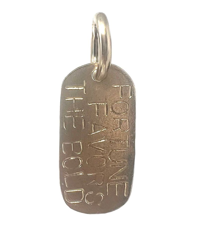 Pendant Dog Tag Bronze Fortune Favors The Bold