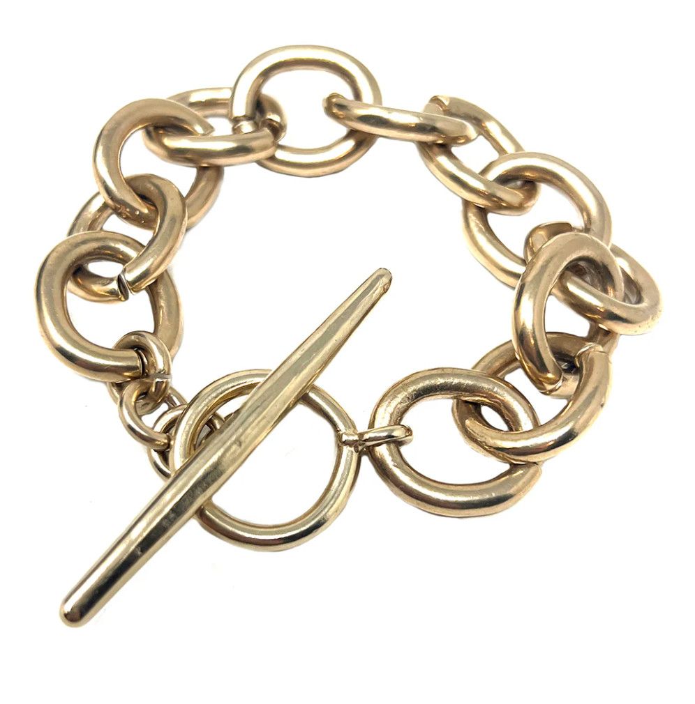 Bracelet Chunky Bronze Chain Toggle