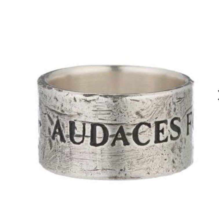 Ring Band Fortune Favors the Bold Sterling Silver 7