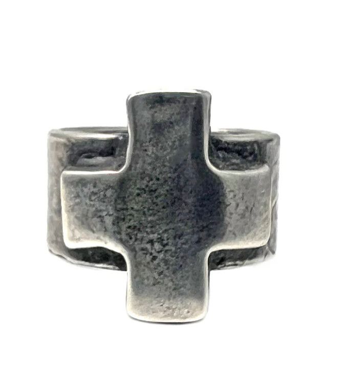 Ring Sterling Silver Square Cross sz 7.5