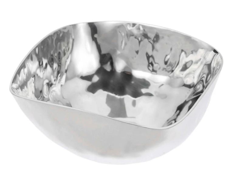 Hand-Forged Sm Stainless Steel Bowl, 4&quot; Square