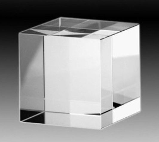6 x 6 x 4 Crystal Glass Stand Base Riser