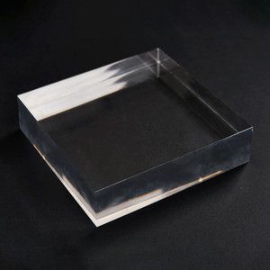 4 x 4 x 2 Crystal Glass Square Base Riser