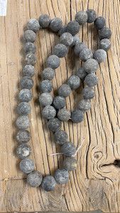 Decorative Necklace Rustic Onyx Beads Gray 30&quot;