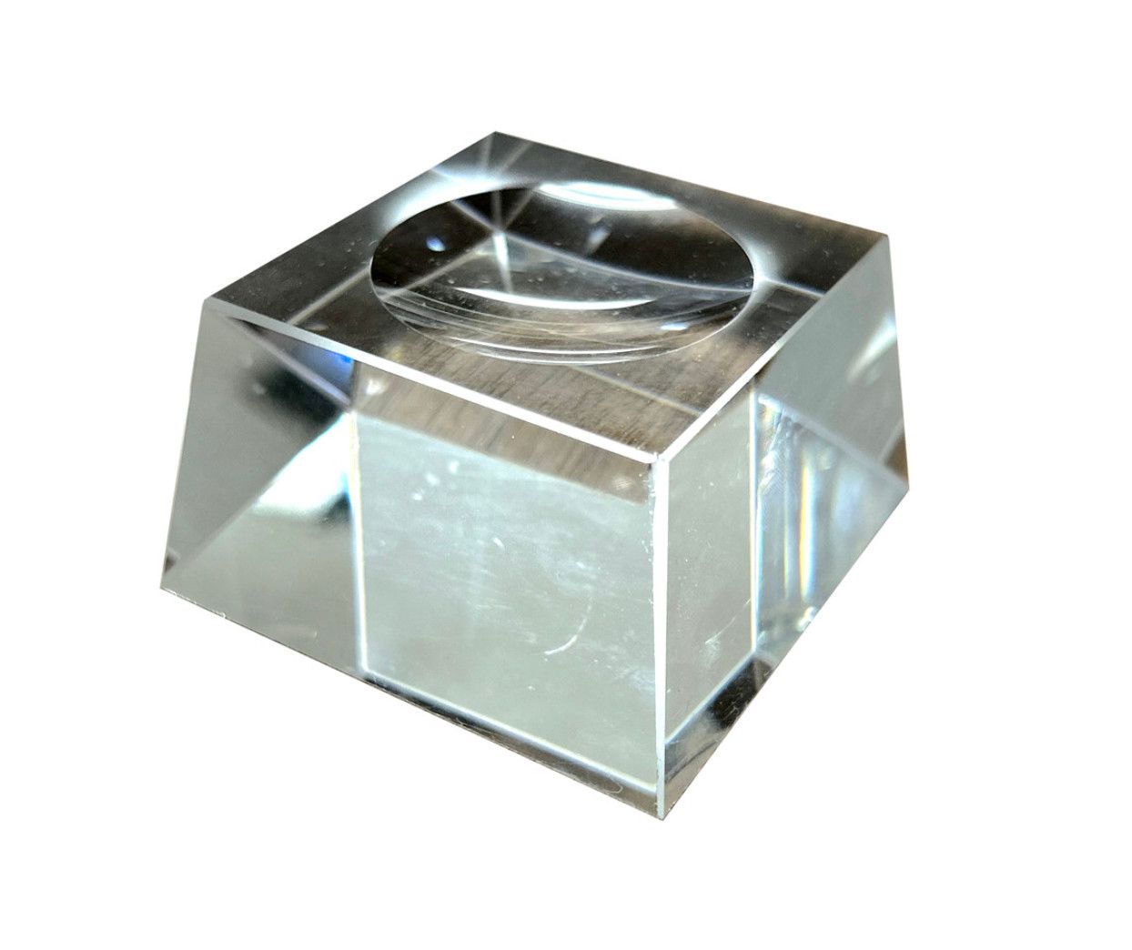 Crystal Glass Base Riser Ball Stand, 2.5&quot; x 2.5&quot;