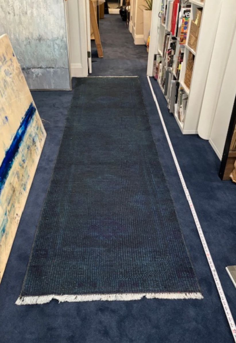 Turkish Wool Runner, Navy, 11&#39;5&quot; x 3&#39;