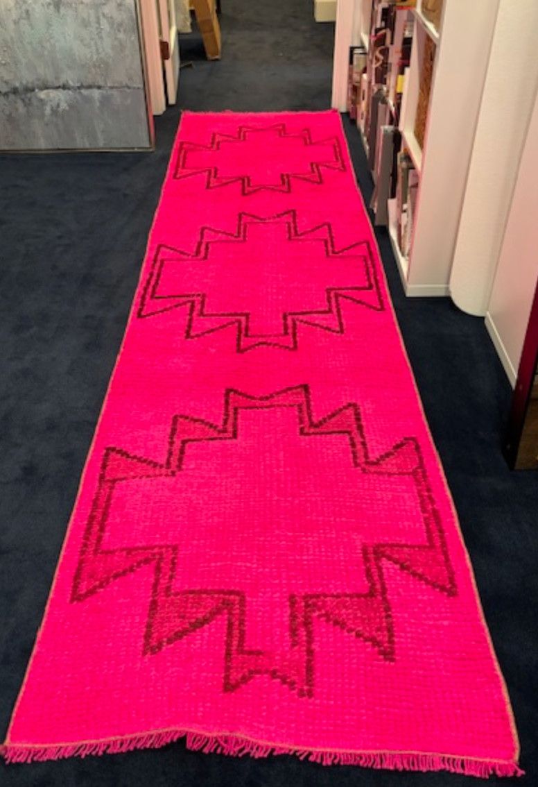 Turkish Wool Runner, Hot Pink, 10&#39;6&quot; x 33&quot;