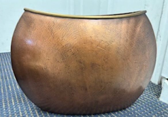 Copper Elliptical Opening  Narrow Vase, 14.5&quot; H