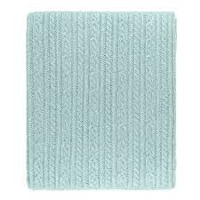 Throw 50&quot; x 60&quot; Cable Knit Mint Viscose/Poly