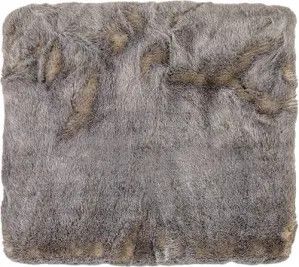 Throw 50&quot; x 60&quot; Grey Faux Fur Viscose/Poly