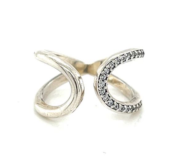 Sterling Silver Ring with CZ, Sz 6.5
