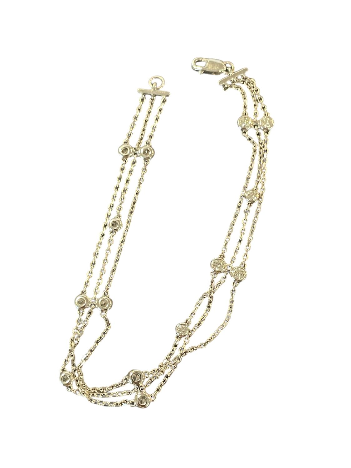 Bracelet Diamond by the Yard, 3 strand 0.75CT 14k WG