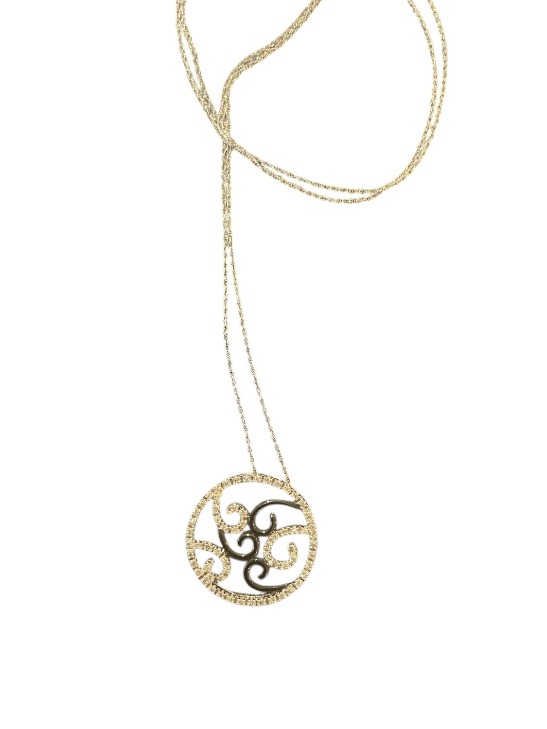 Necklace- Diamond two tone 0.50CT on 10k WG setting and chain