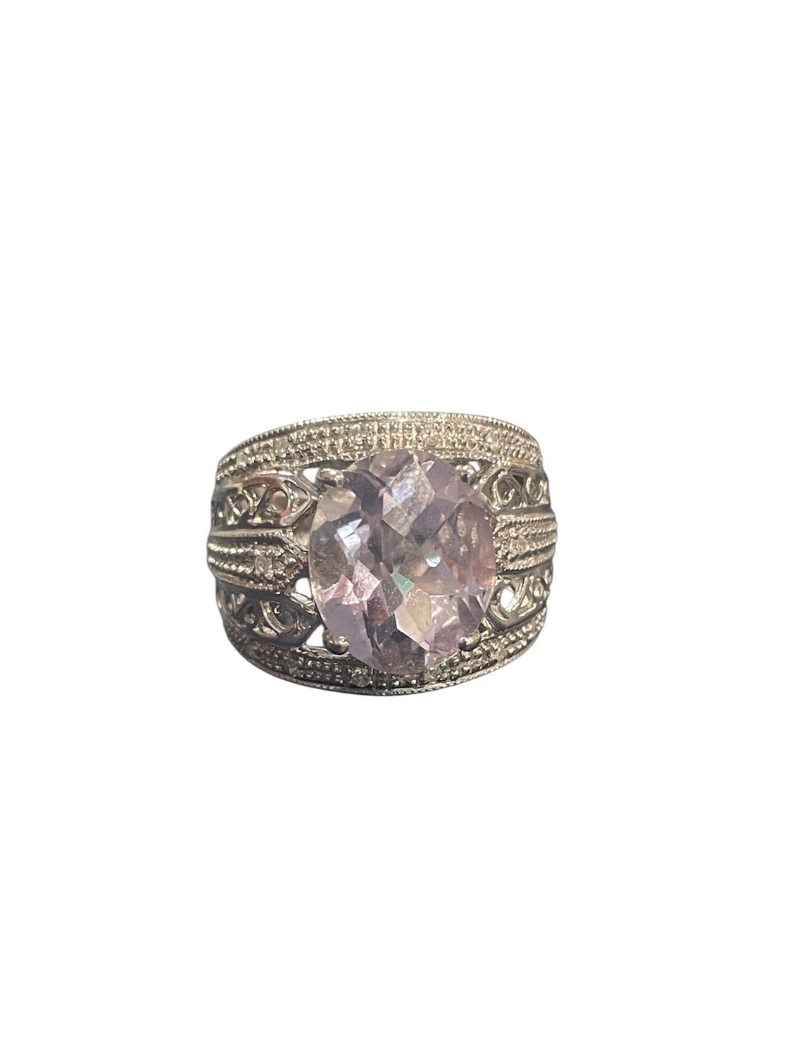 Ring- Diamond 4.50CT and Amethyst on 10k WG