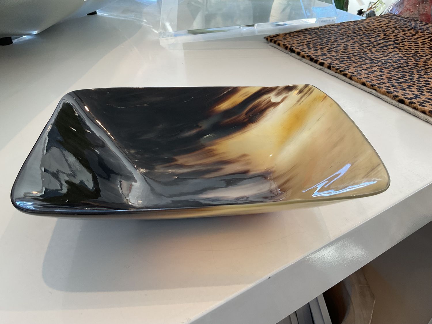 Genuine Horn Bowl, Rectangular, 9.5&quot; x 6.5&quot;