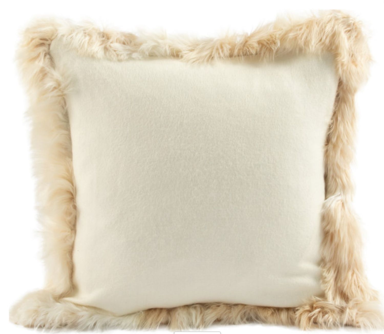 Pillow, Cream with Alpaca Trim, 18&quot; square