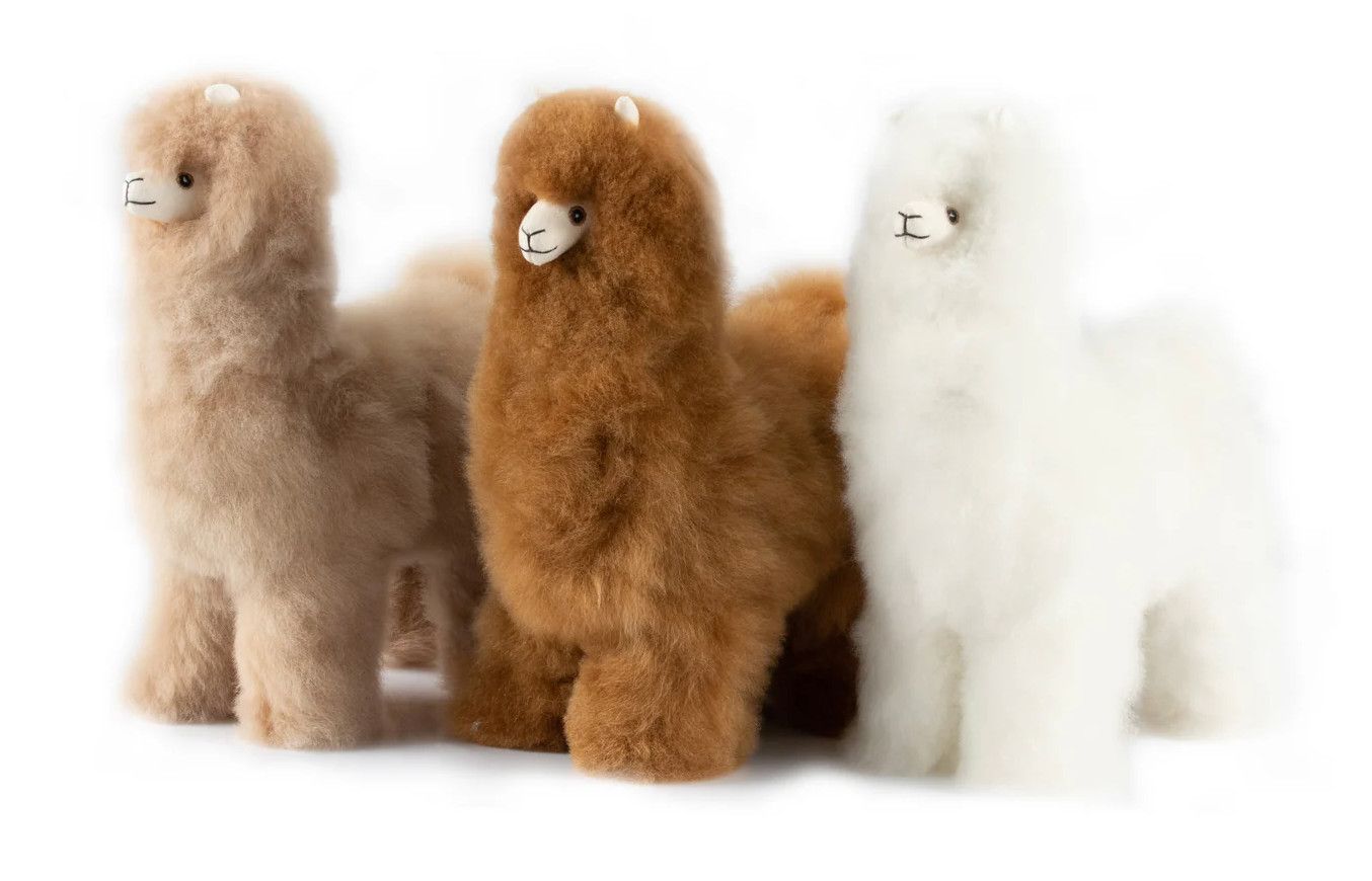 Alpaca Stuffed Animal, Genuine Fur, Collectible, 12&quot;