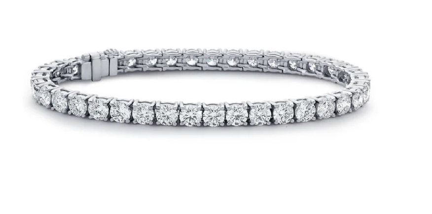 Bracelet, Silver Moissanite Tennis Bracelet with 15.65 CT Moissanite, 6.5&quot;