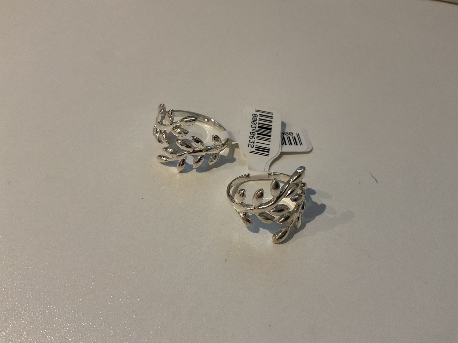 Ring, Silver Leaf Design, Sz 9