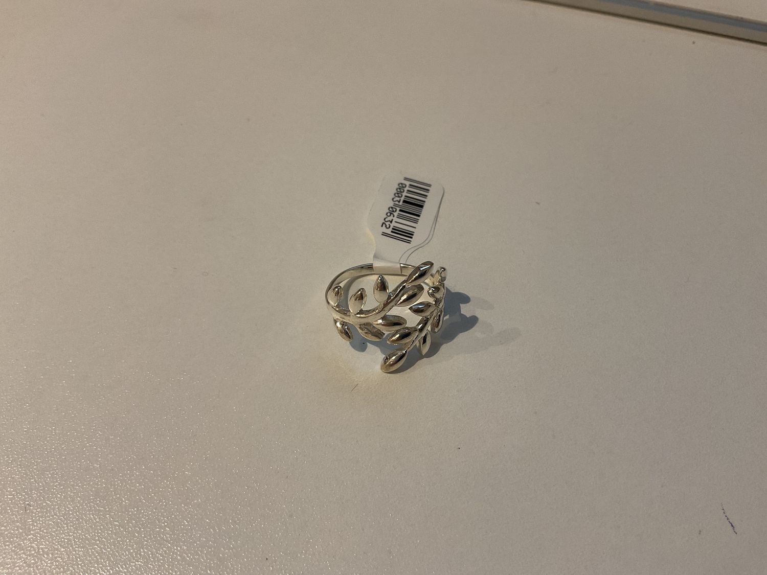 Ring, Silver Leaf Design, Sz 8