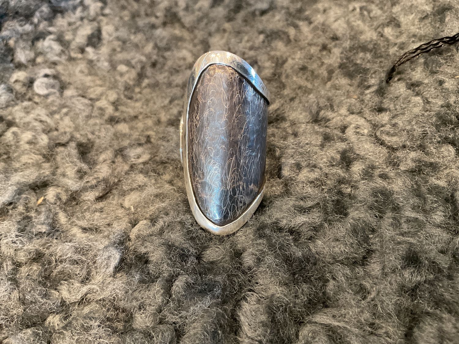 Ring Large Sterling Oxidized Wrap Adjustable