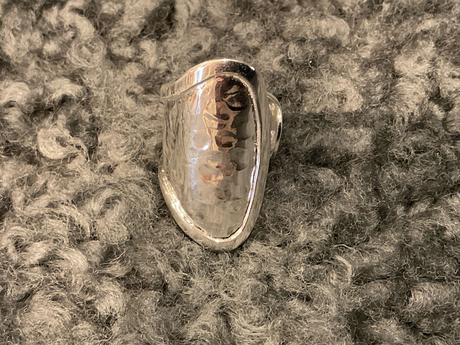 Ring Sterling Small Hammered Wrap Adjustable
