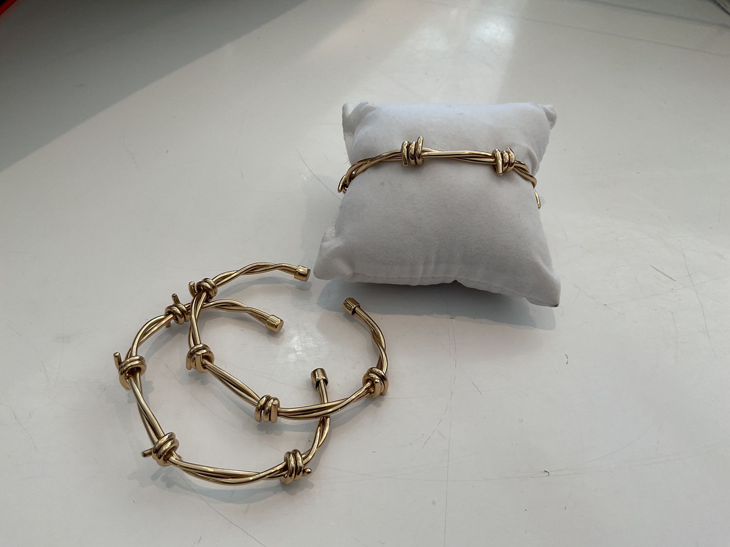 Bracelet- Barbwire Gold Tone Cuff