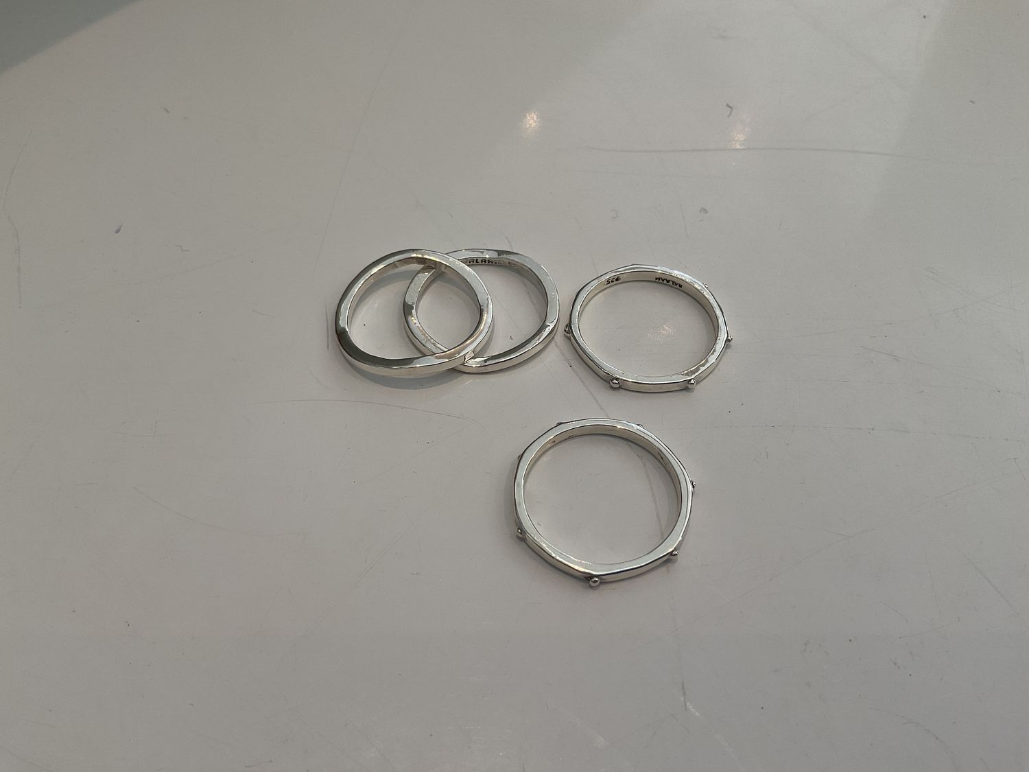Ring- Sterling Silver Skinny Wave Band, Sz 9
