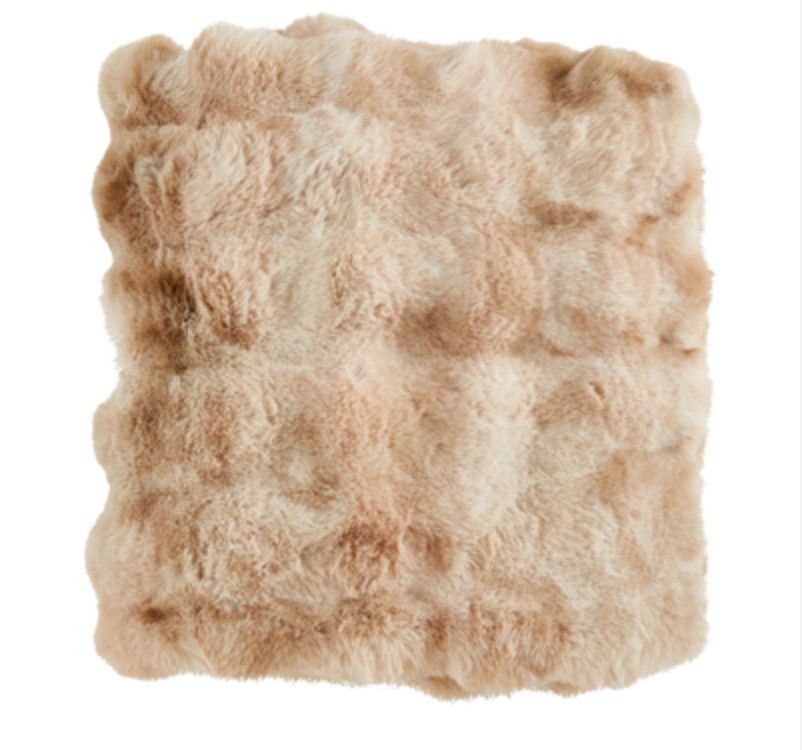 Throw, Faux Fur Natural Beige Color, 50&quot; x 60&quot;