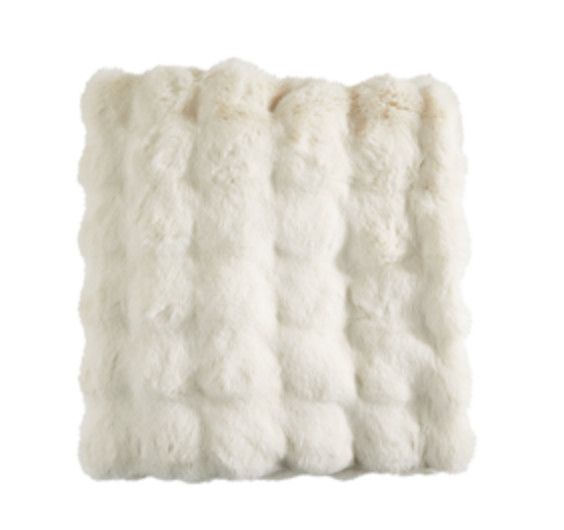 Throw ,Faux Fur, Ivory, 50&quot; x 60&quot;