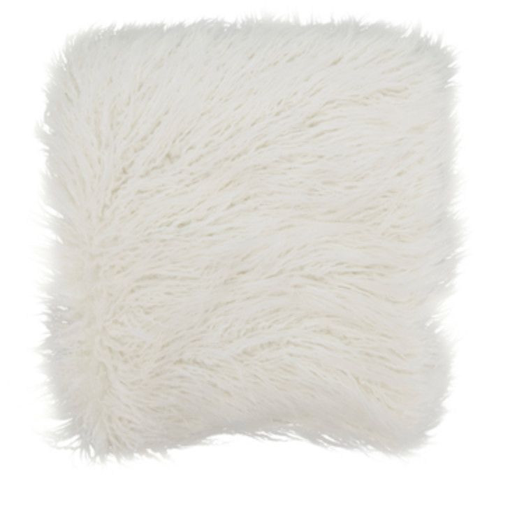 Throw, Faux Mongolian Lamb, Ivory, 50&quot; X 60&quot;