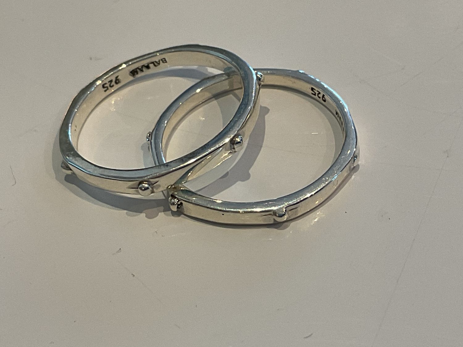 Ring Sterling Silver Skinny Band with Dots Sz 8