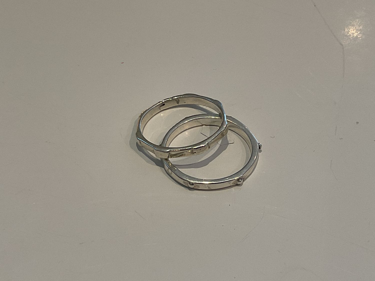 Ring Sterling Silver Skinny Band with Dots Sz 7