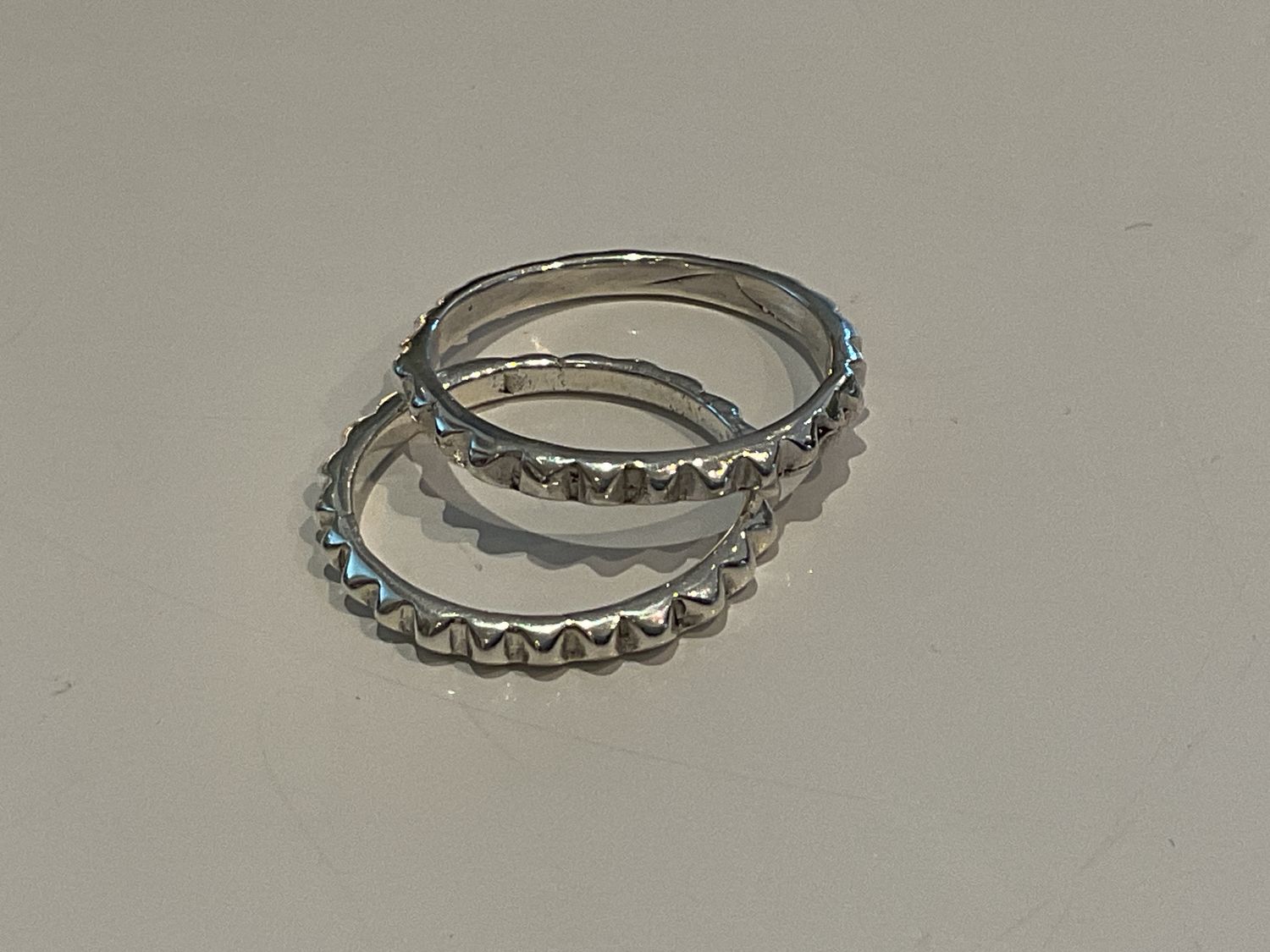 *SOLD Ring Sterling Skinny Textured Eternity Band Sz9