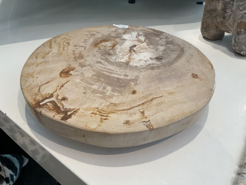 Petrified Wood Round Trivet, 10.5&quot; D
