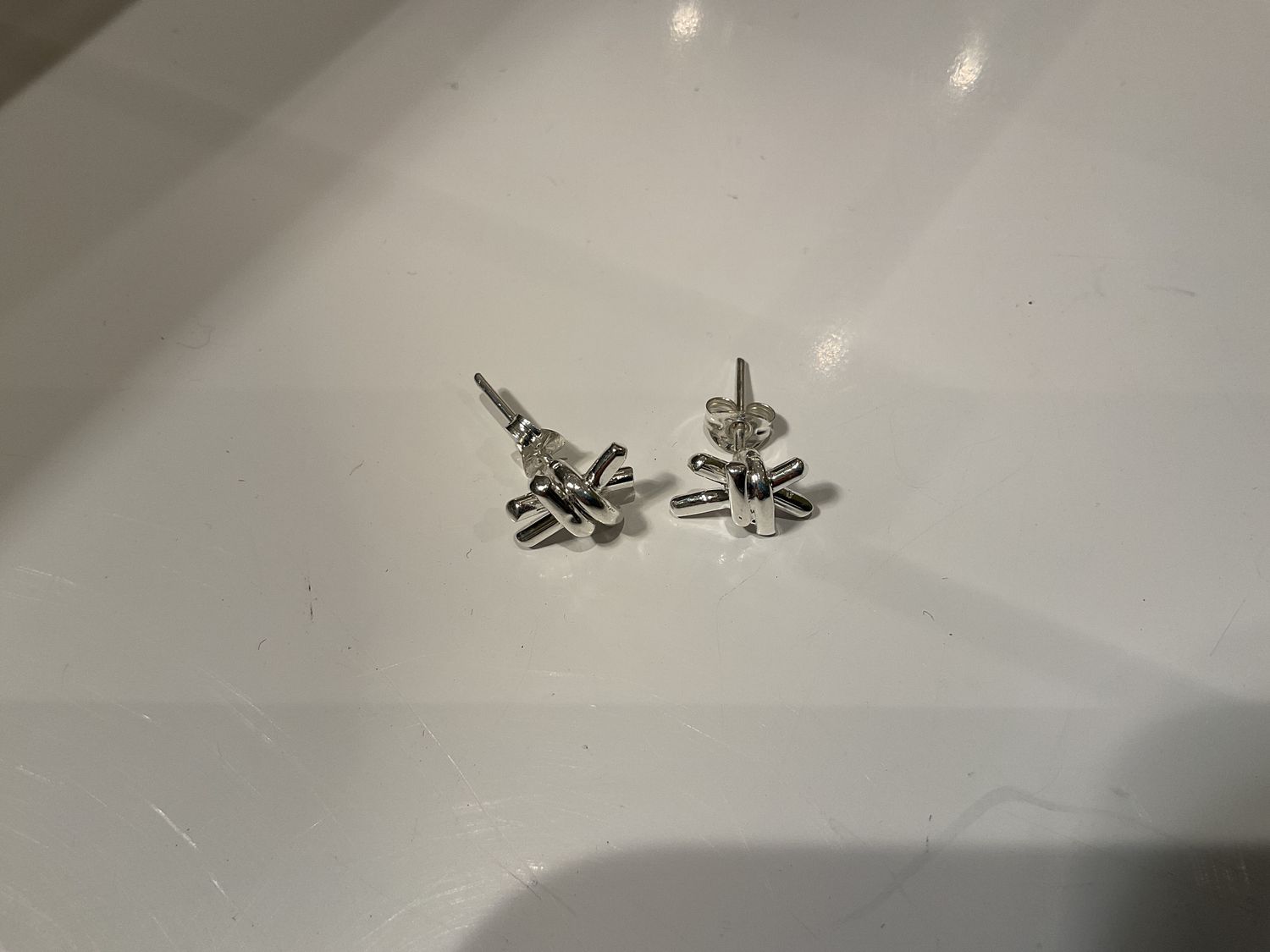 Earrings, Sterling Silver Barbwire Post, Small