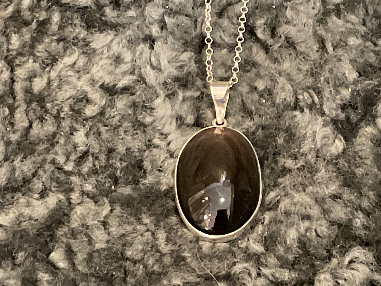 Rainbow Obsidian Pendant on SS Chain