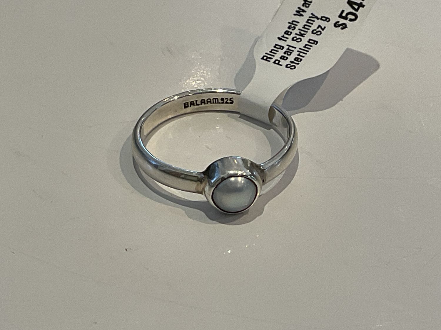 Ring fresh Water Pearl Skinny Sterling Sz 9
