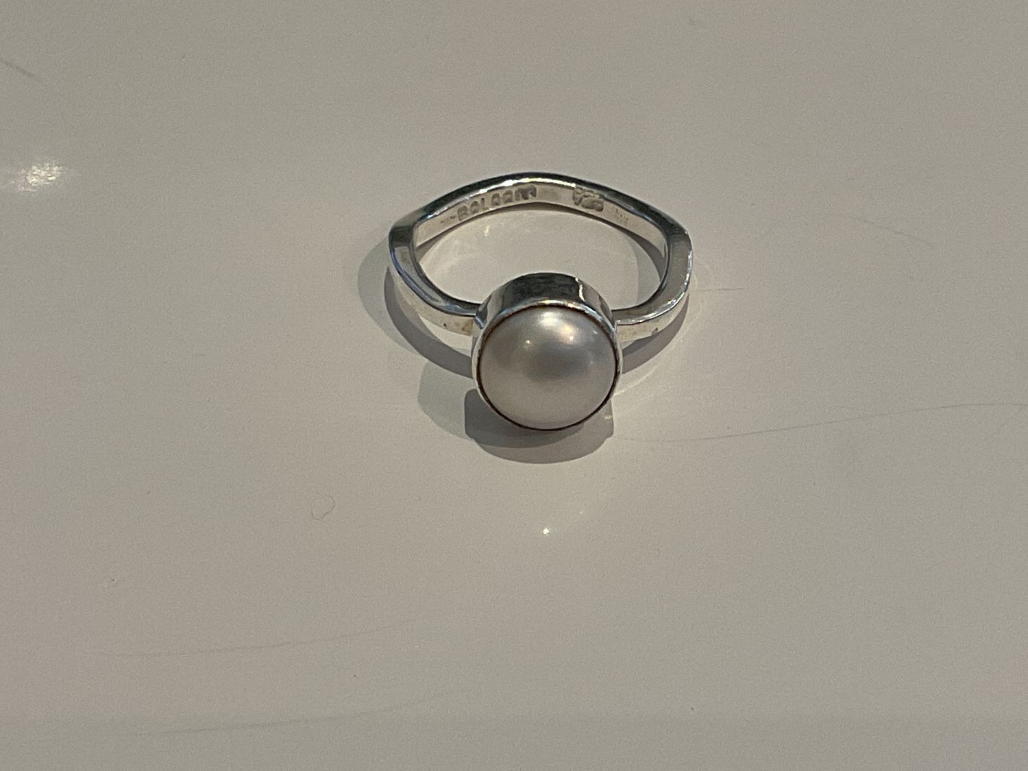 Ring Large Fresh Water Pearl Sterling Sz 7