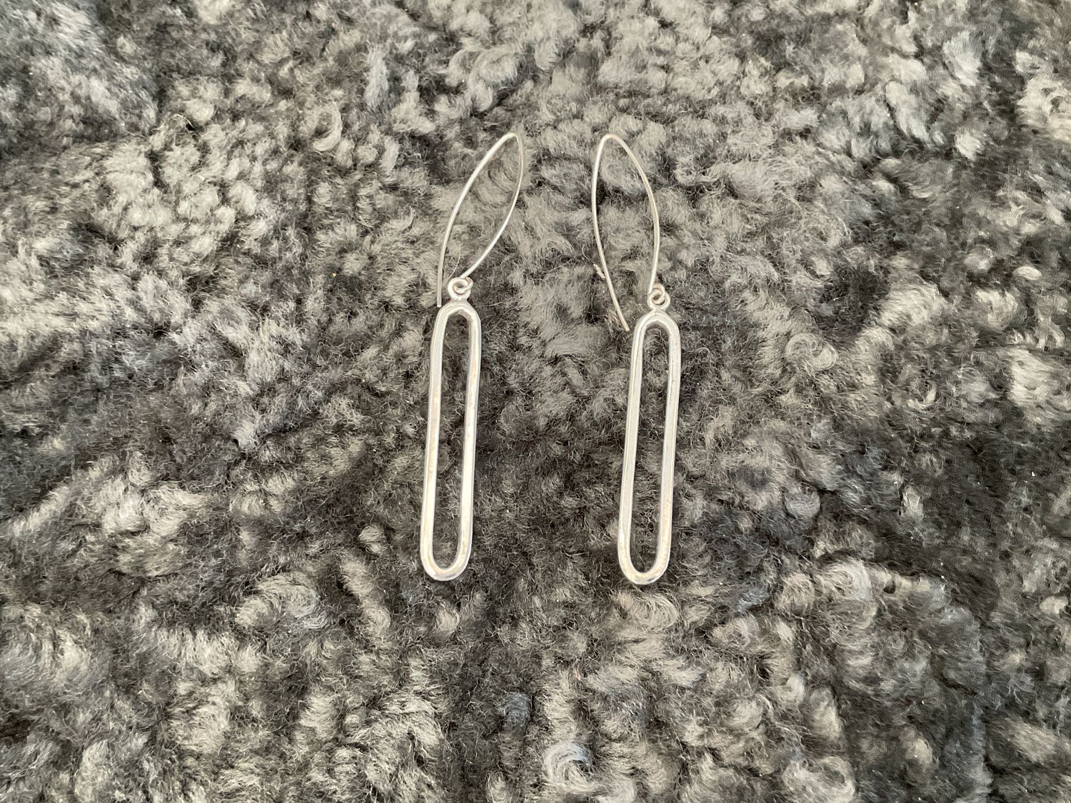 Earrings Sterling Silver Elongated Oval