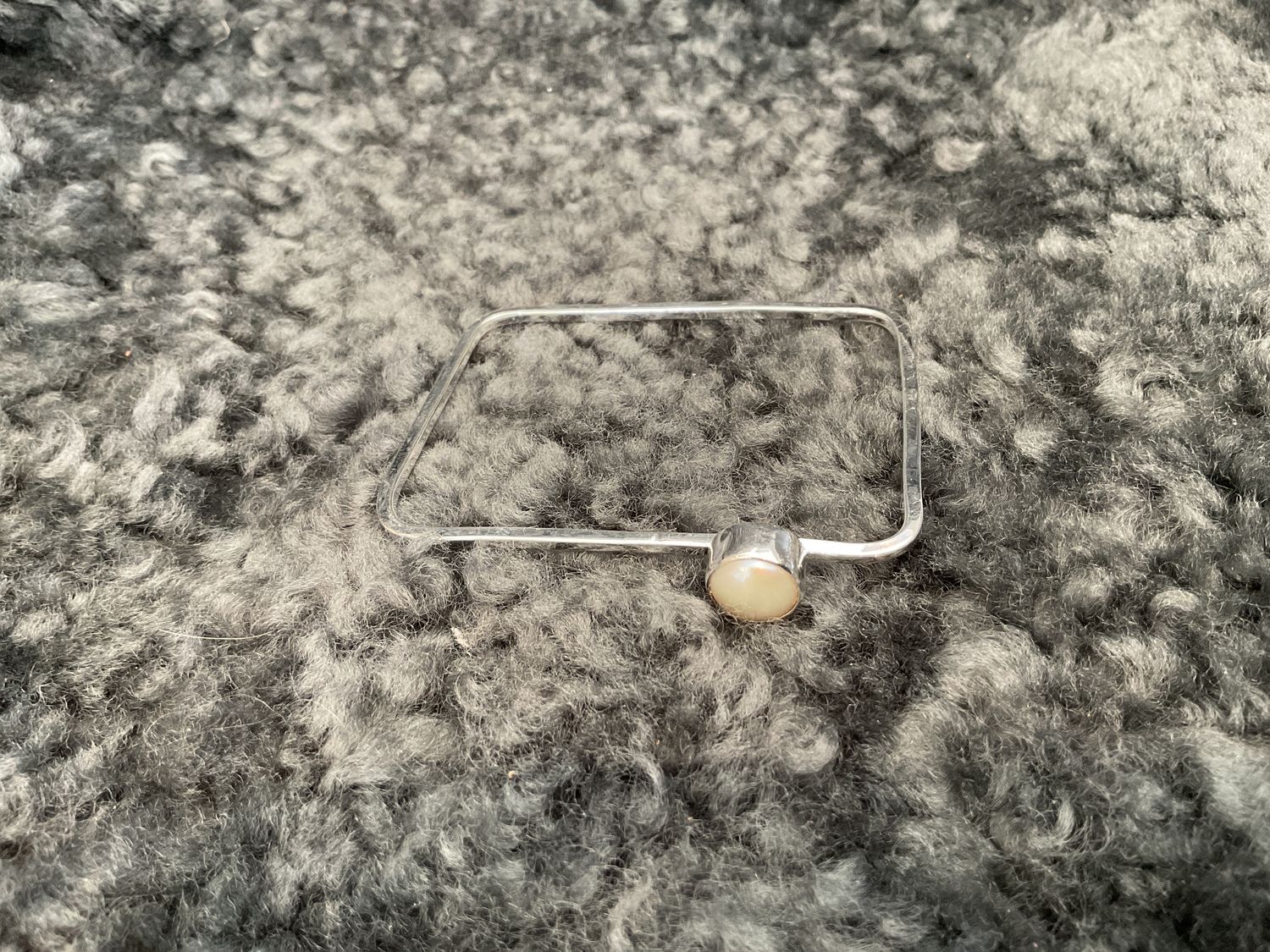 Bangle Fresh Water Pearl Sterling Rectangle