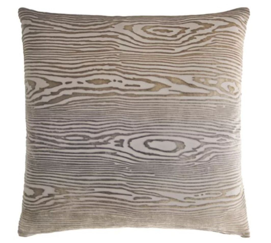 Pillow, Woodgrain Velvet Grey Green, 22&#39;&quot; x 22&quot;