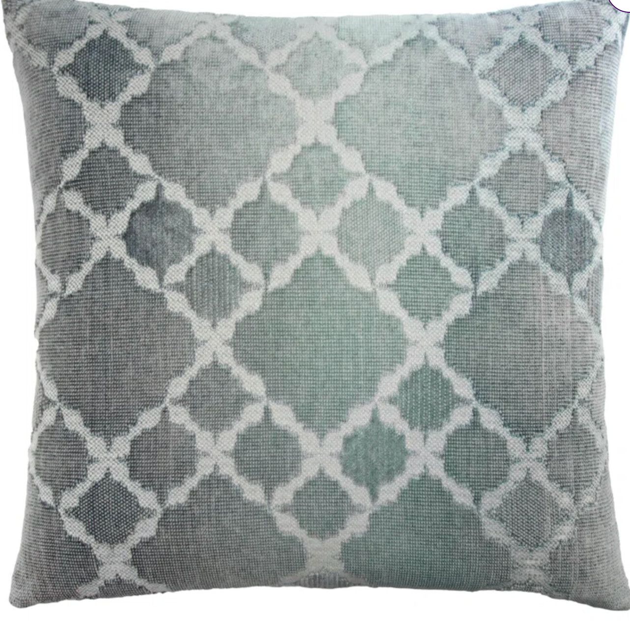 Pillow, Trellis Jacquard, Blues, 22&quot; x 22&quot;