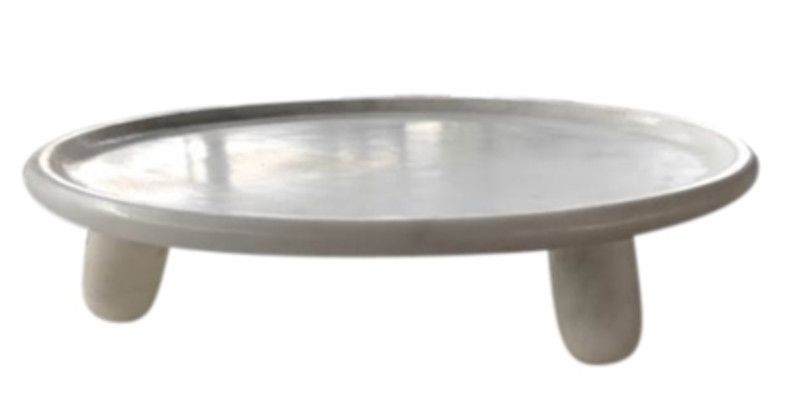 Marble Cake Stand with Three Marble Legs, 13.75&quot; D