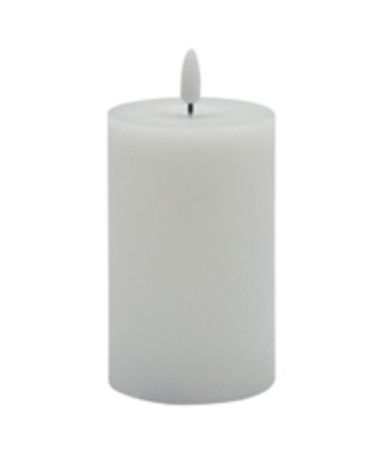 Flameless Pillar Candle, White, 5&quot;H x 3&quot; D