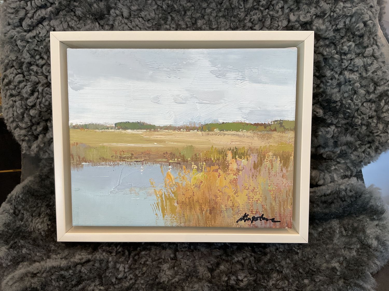 SOLD Original Artwork Landscape 8 x 10 Kingston, Ivory Lacquer Frame