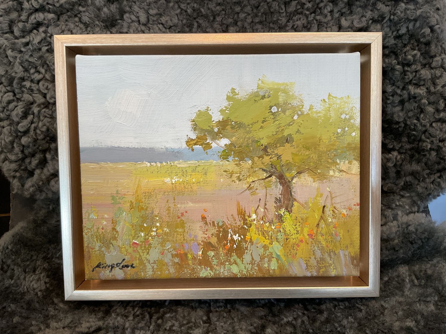 Original Art Landscape, 8 x 10, Kingston, Brushed Champagne Metallic Finish Frame